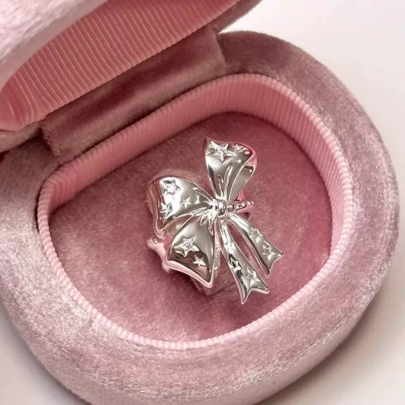 Cute Star Bow Statement Ring - Princess Style