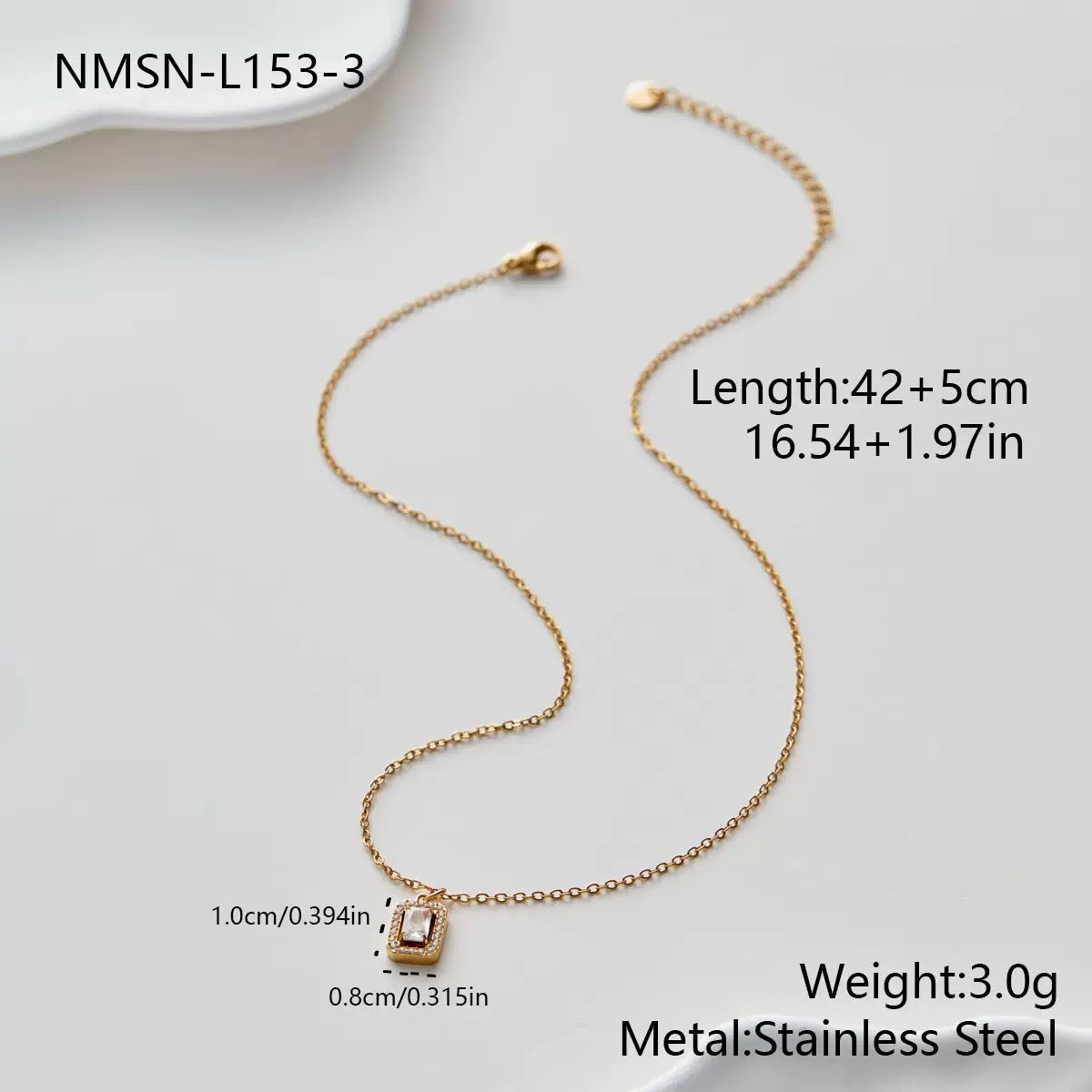 Vintage Zircon Necklace & Earrings Set