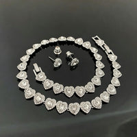 Crystal Heart Jewelry Set | Luxury Rhinestone