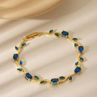 Branches and leaves tourmaline colored gemstones Candy-colored Lily of the Valley bracelet