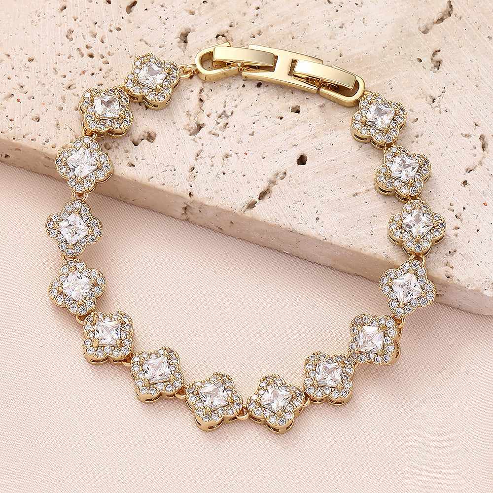Brass zircon bracelet