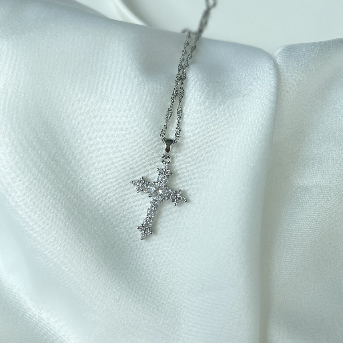 (SILVER) THE PROMISE Cross Necklace