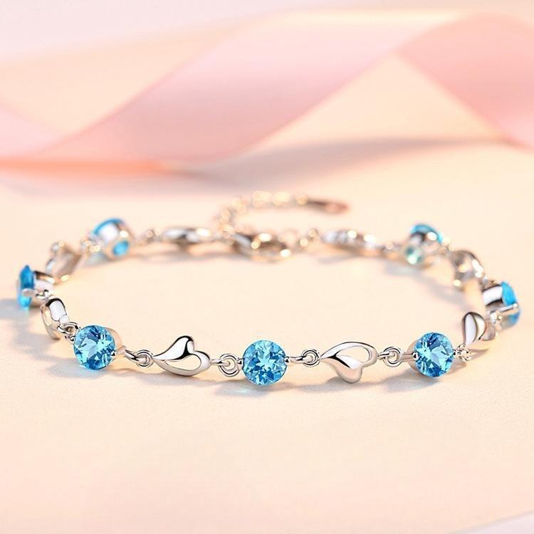 Moissanite in the heart of the sea zircon heart bracelet