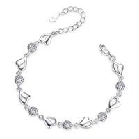 Moissanite in the heart of the sea zircon heart bracelet