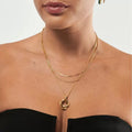 16K Gold Knotted Circle Pendant Necklace