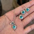 Luxury Paraiba-Inspired Heart Zircon Jewelry Set