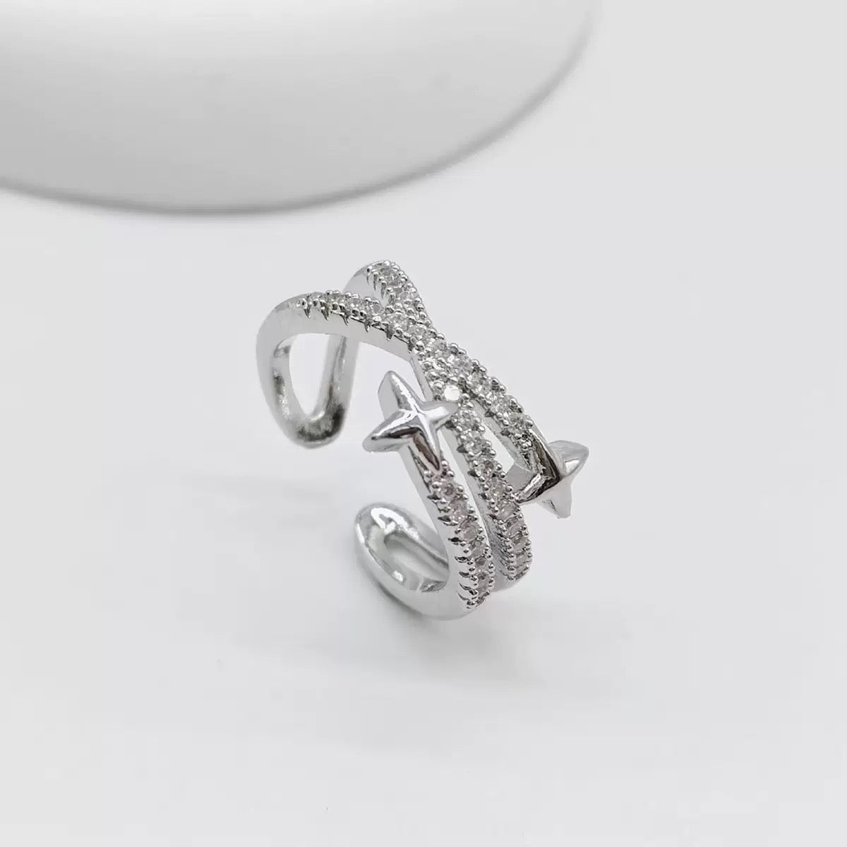 Elegant Meteor Wrap Ring - Sparkling Zircon