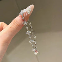 Sterling silver s925 high carbon diamond four-leaf clover bracelet