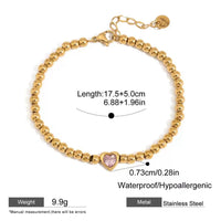 Beaded Design With Pink Zircon Bracelet