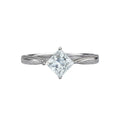 Square Design S925 Sterling Silver Ring Set with 5A Zircon