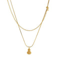 Gourd Pendant Design Double-layer Chain Stacking Necklace