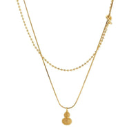Gourd Pendant Design Double-layer Chain Stacking Necklace