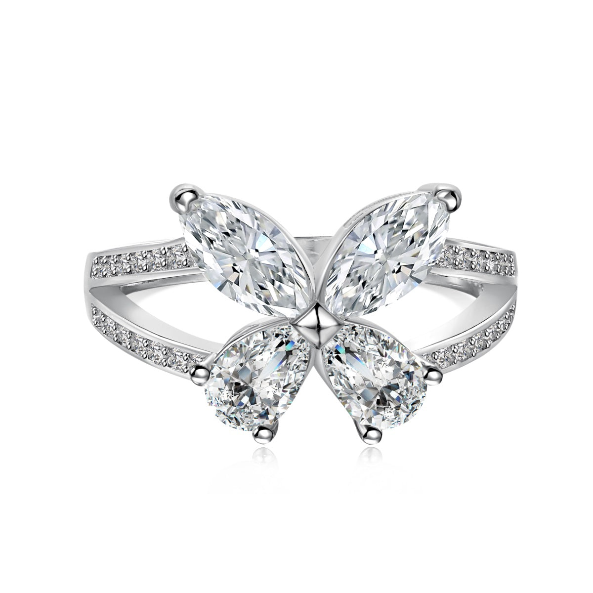 (SILVER) GLASSY BUTTERFLY Ring