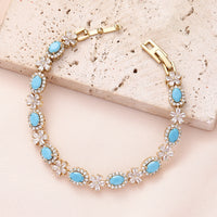High quality zircon flower oval bracelet