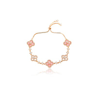 Natural Fritillaria Lucky Clover Bracelet Necklace Set