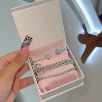 Essentials Set – 3pc Bracelet | Heart Bangle + Cuban + Tennis