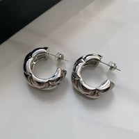 Luxury Quilted Stud Earrings - 24K Gold Plated