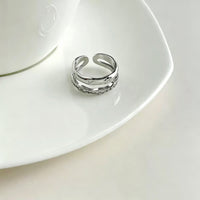 Wavy Star Zircon Double Band Open Ring