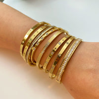 Luxury Star Motif Stainless Steel Bangle –18K Gold Plated