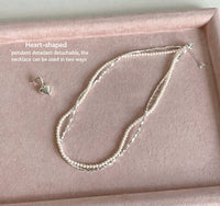 “Kiss of Time” Double Layer Heart Pendant Necklace