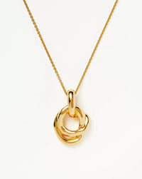 16K Gold Knotted Circle Pendant Necklace