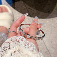 Real gold plated lucky four-leaf clover zircon bracelet