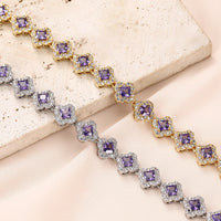 Brass zircon bracelet