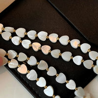 Natural Mother of Pearl Heart Pendant Necklace
