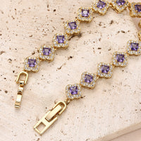 Brass zircon bracelet