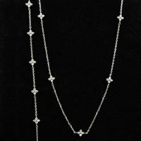 S925 sterling silver diamond four-leaf clover necklace
