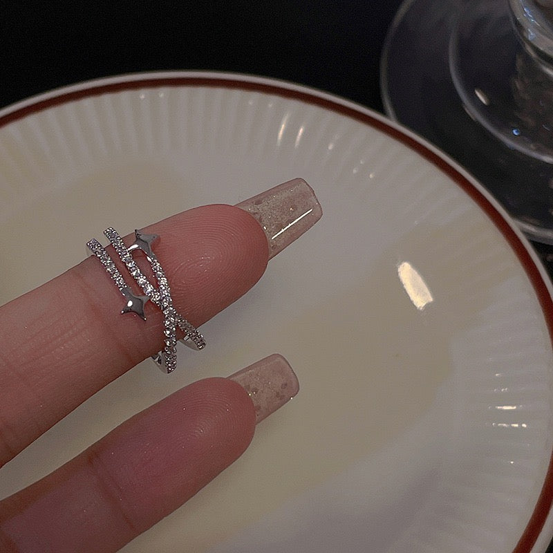 Elegant Meteor Wrap Ring - Sparkling Zircon