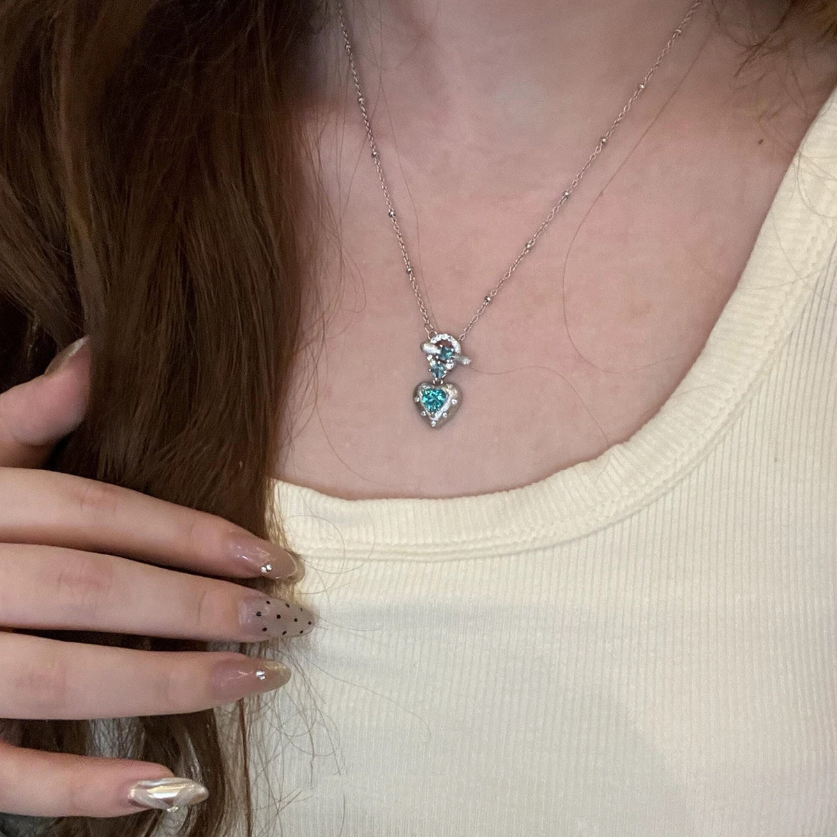Luxury Paraiba-Inspired Heart Zircon Jewelry Set