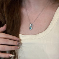 Luxury Paraiba-Inspired Heart Zircon Jewelry Set