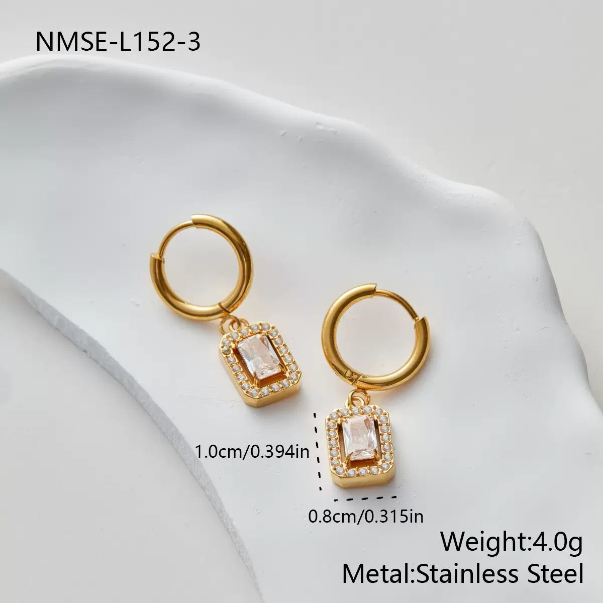Vintage Zircon Necklace & Earrings Set