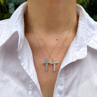 925 sterling silver cross zirconia opal pearl necklace