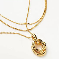 16K Gold Knotted Circle Pendant Necklace