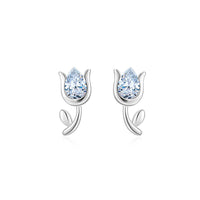 S925 sterling silver tulip earrings