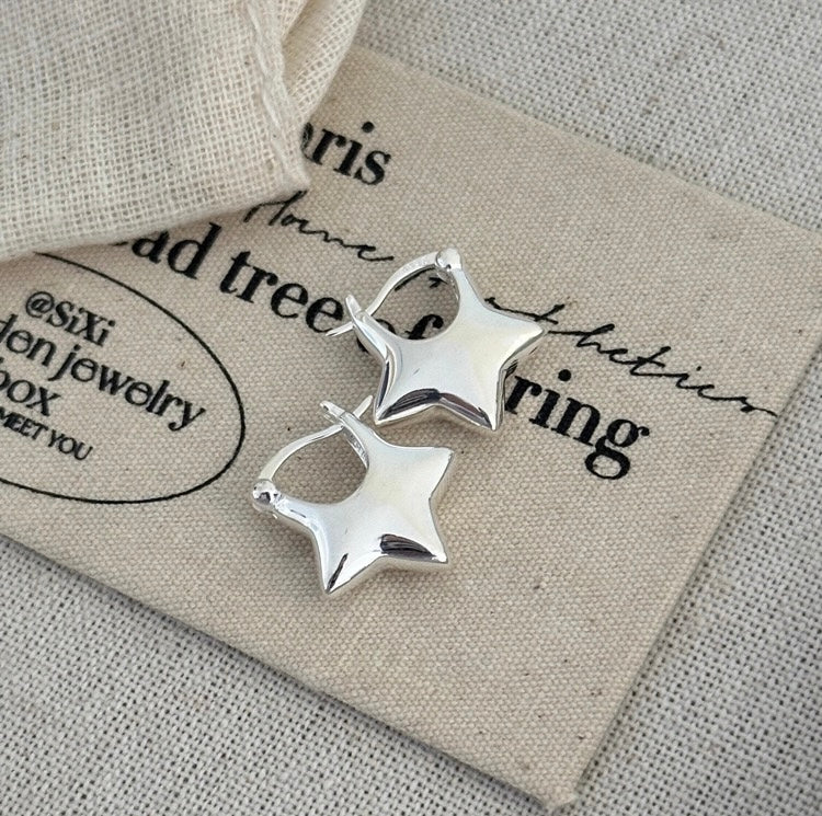 925 Sterling Silver Star Stud Earrings
