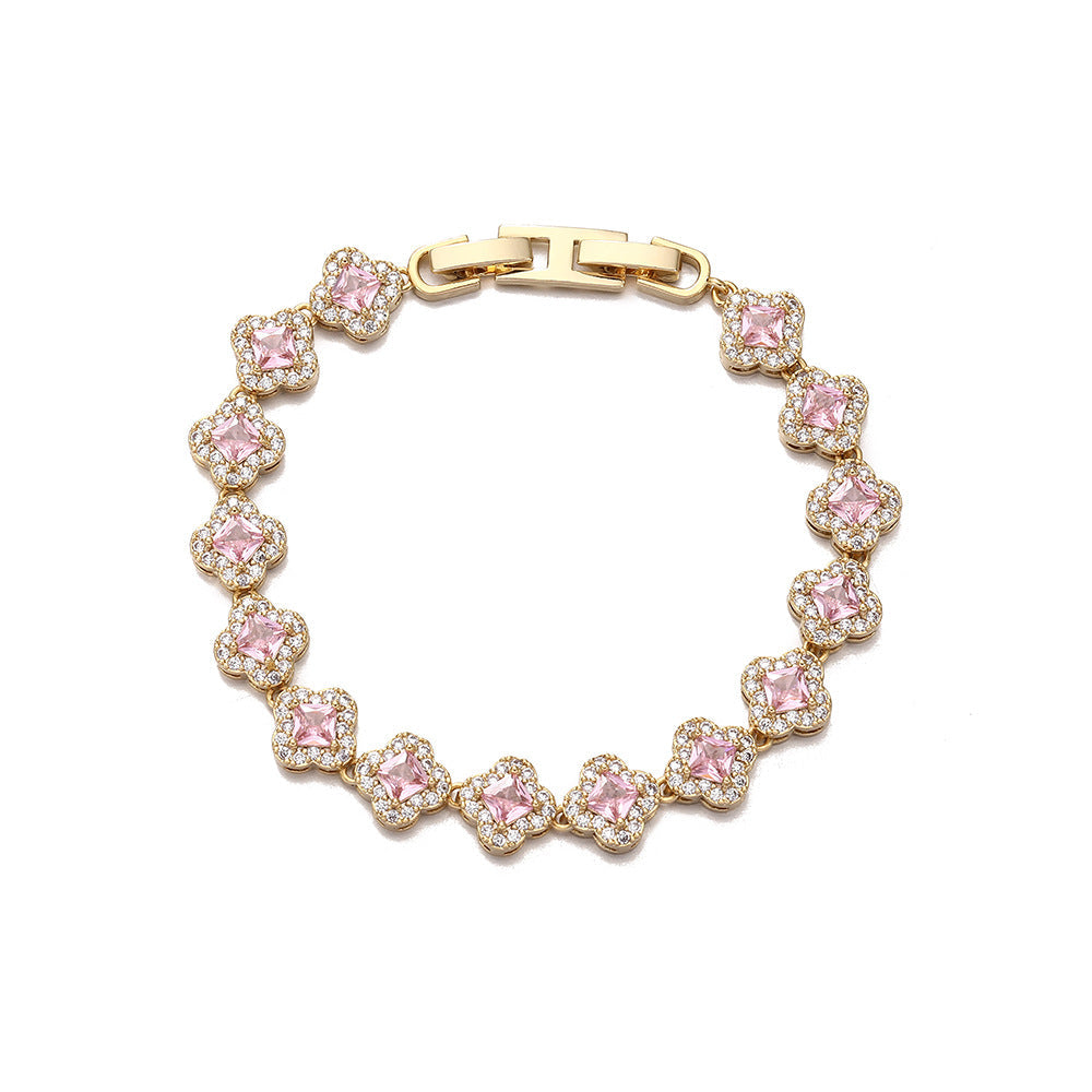 Brass zircon bracelet