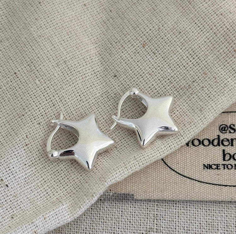925 Sterling Silver Star Stud Earrings