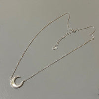 Deep Sea Natural White Mother Shell s925 Sterling Silver Moon Necklace Earring Set