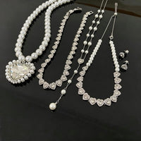 Crystal Heart Jewelry Set | Luxury Rhinestone