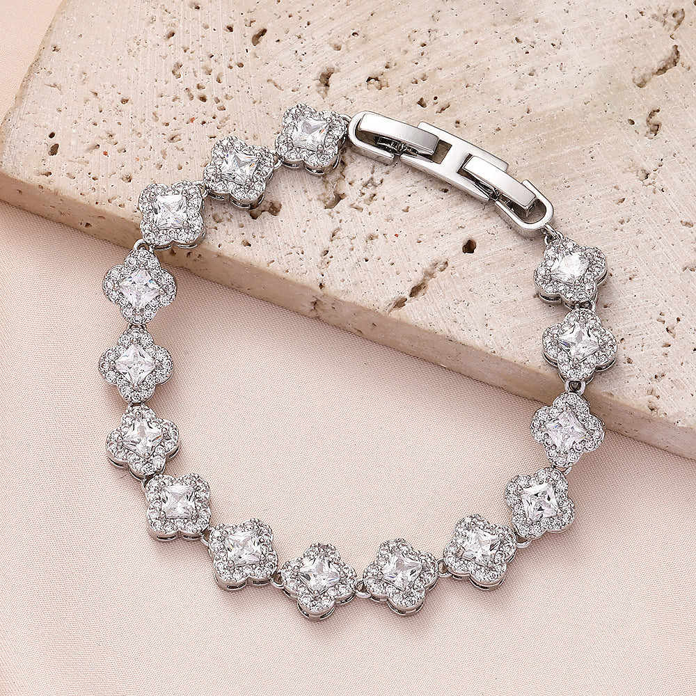 Brass zircon bracelet