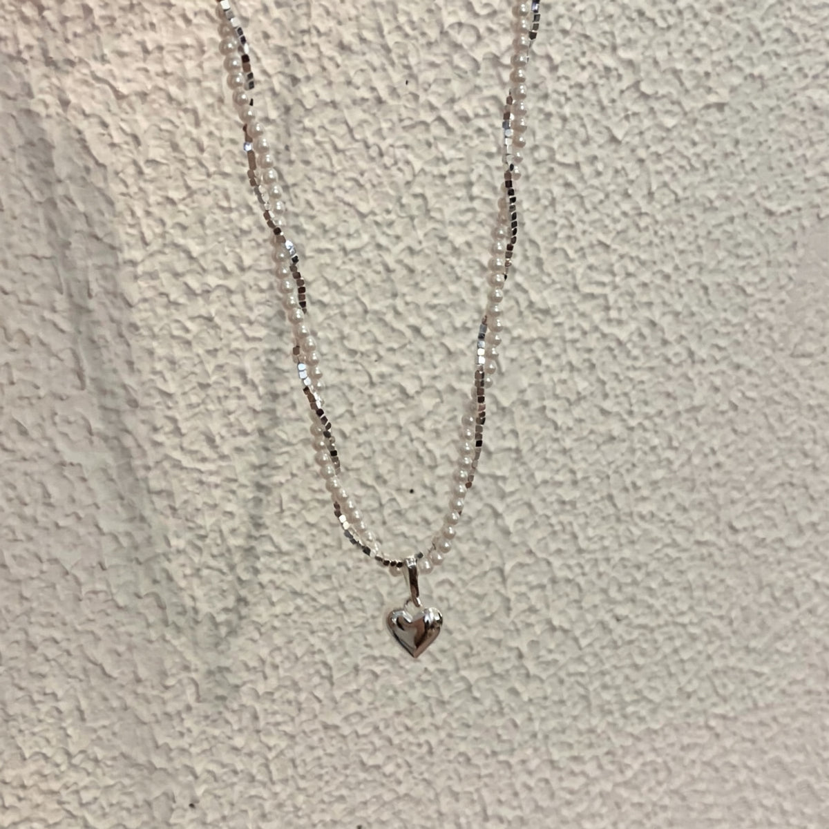 “Kiss of Time” Double Layer Heart Pendant Necklace