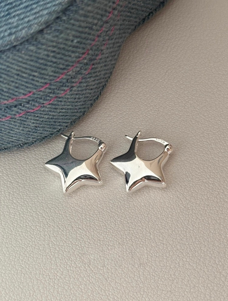 925 Sterling Silver Star Stud Earrings
