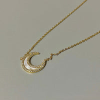Deep Sea Natural White Mother Shell s925 Sterling Silver Moon Necklace Earring Set