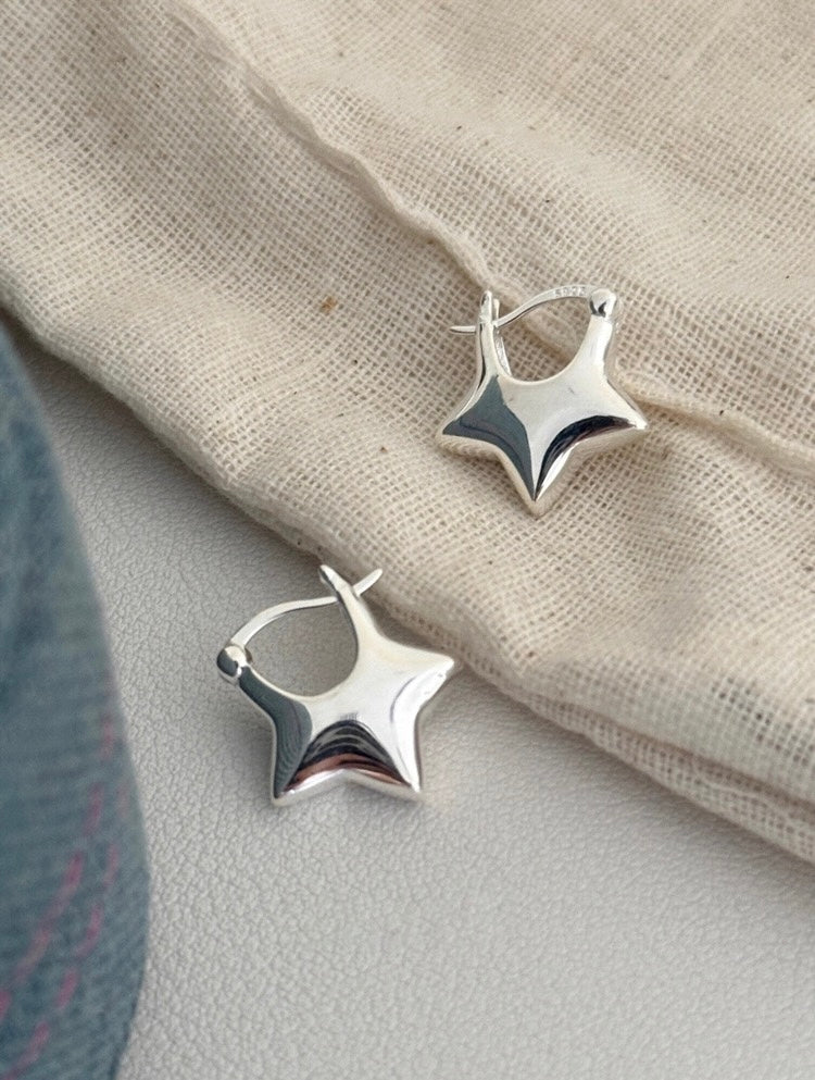 925 Sterling Silver Star Stud Earrings