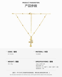 S925 sterling silver gold cross necklace