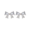 "DIAMOND BOW" STERLING SILVER EARRING