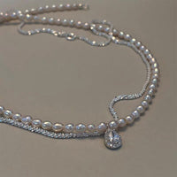 Water Drop Zircon Freshwater Pearl Necklace